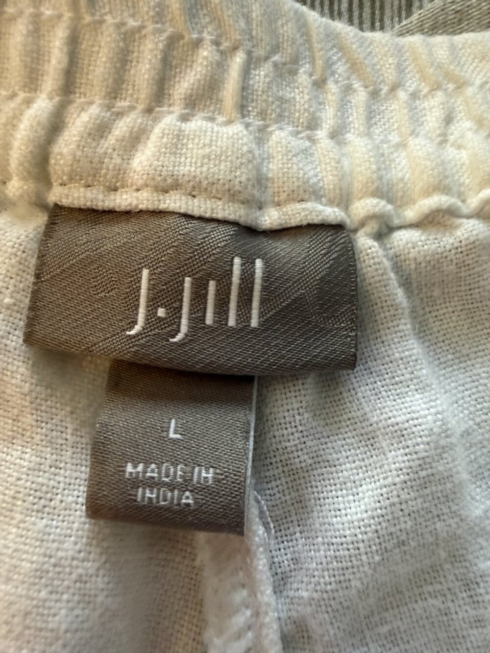 J Jill White 100% Linen Pull On Shorts Size Large Pockets Classic Preppy Comfy - Picture 2 of 8